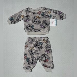 NWT Disney Baby 101 Dalmatians Fuzzy Cozy Lounge Set - Size 0/3M